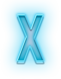 发光镂空字母X字体设计
